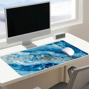 Abstract Marble Pattern Mouse Pad, Rectangle Gaming Mouse Pad, Office Desk Keyboard Mat for Home Office Desk