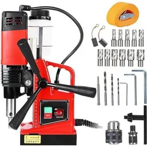 GARVEE Magnetic Drill, 1300W Power, 1.57" Boring Diameter, 2922lbf/13000N Force, Portable Electric Mag Drill Press with Double Dovetail Rail, 810 RPM Variable Speed, Efficient Drilling Machine