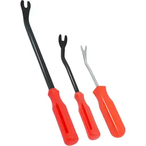3Pcs Auto Fastener Remover Trim Rivet Removal Tool Kit For Car Door Panel,Dashboard (Red)