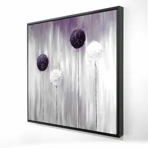 Begin Home Decor 2081-3636-FL180-1 36 x 36 in. Purple Allium Flowers - Contemporary Framed Canvas Decor