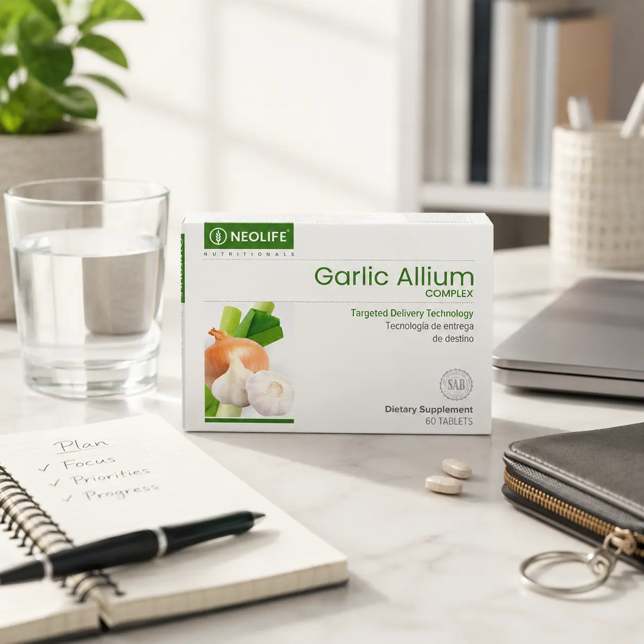 NeoLife Garlic Allium Complex Tablets | 60 Tablets | 4,200 mcg Allicin Per Serving
