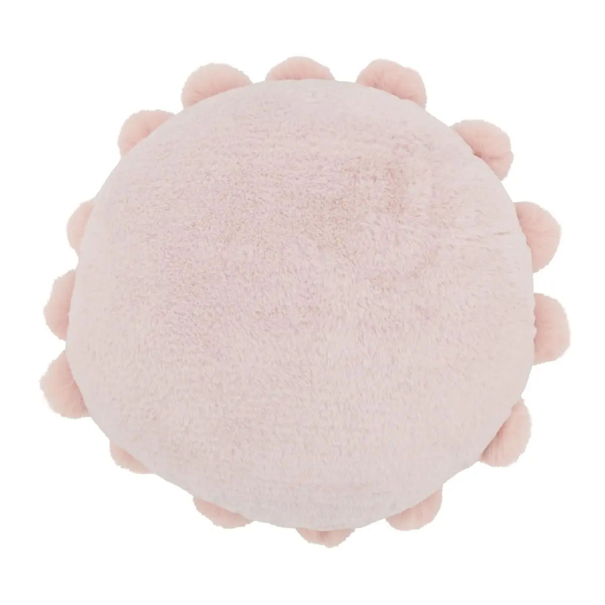 Saro Lifestyle 14 in. Soft Furry Cushion - Posh Faux Bunny Fur, Playful Pom Poms, Poly-Filled Throw Pillow, Pink