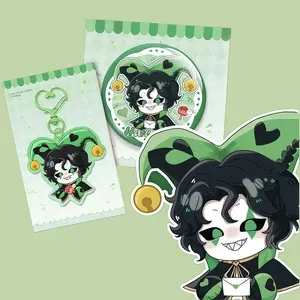 Pierrot Freak Circus Harlequin keychain& pin Creepy Cute Alt Circuscore Collectible | Gothic Kawaii