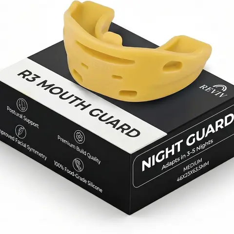 1 × Reviv R3 Firm Food-Grade Silicone Night Mouth Guard - Unscented, Latex-Free, BPA-Free Teeth Grinding & Clenching Mouthpiece, Durable, Supportive Fit, Shape-Retaining, No Molding Required, XL/Large Size for Daily & Overnight Use