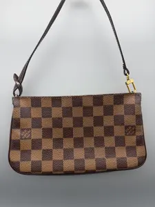 Pre-owned Louis Vuitton Coated Canvas Shoulder Bags Damier Ebene Navona Pochette