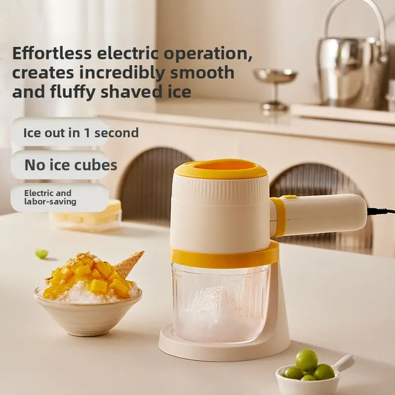 Mini Ice Shaver Effortless Electric Operation Creates Smooth Fluffy Shaved Ice Quick Convenient Household Electric Ice Crusher