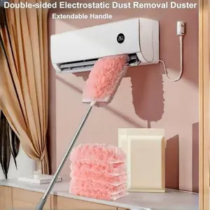 6-Piece Dusting Set, Includes Extendable Handle and 5 Replacement Heads, Ideal for Home, Living Room and Furniture Cleaning, Duster Brush