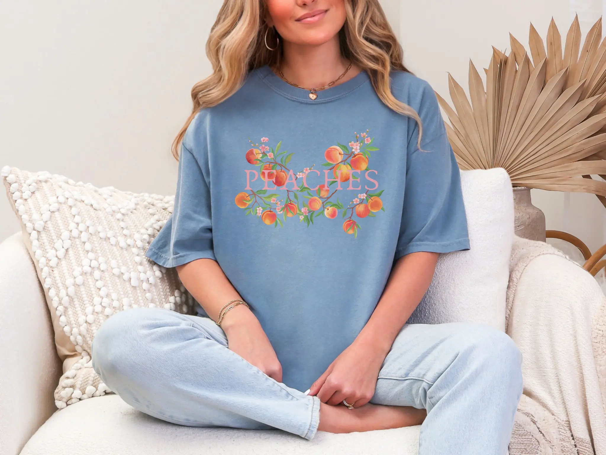 Peaches tee, Peach Shirt, Cottagecore Peaches Top, Peach Fruit, Peach Lover tee, Stone Fruit Tee, Peachy Tee, Summer Peaches