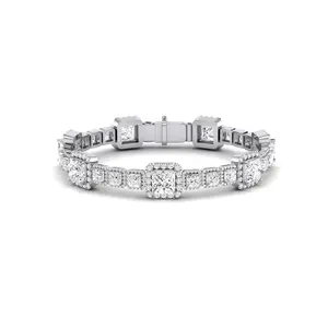 Chelsea Princess Cut Moissanite Bracelet