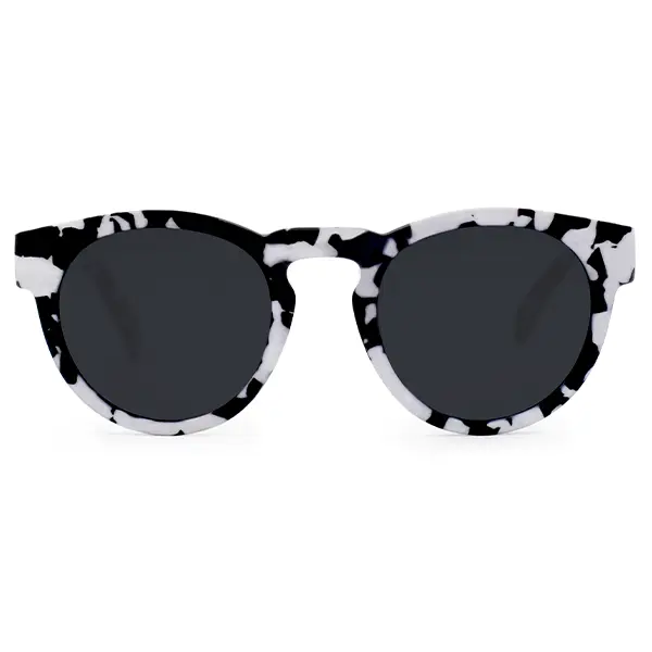 Chelsea - White Tortoise - Tangle Free Round Sunglasses - FDA Shatter-Resistant Lenses - UV400 - For Women & Men