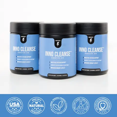 Inno Cleanse by Inno Supps (3 Bottles, 90 Servings) - 14-Day Gut Cleanse Edible Detox Dietary Supplement, Botanical Dietary Blend, Natural Ingredients, Made in USA, Selfcare Support