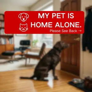 Emergency Pet Alert Keychain for Solo Dwellers - "My Pet Is Home Alone" Rescue Tag with QR Code Emergency Contact