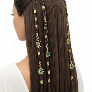 Bohemian Sun Charm Hair Jewelry,hair jewelry for braids, 14 Pieces, Hair Accessories for Braids and Buns, Loc Jewelry for Black Women，braid hair clips，loc jewelry for hair dreadlock