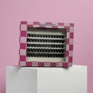 WuaggiOfficial DIY Cluster Lashes Box Premium Reusable Lash Clusters Multiple Lengths for Enhanced Eyelash Volume Soft Lightweight Fluffy Comfortable Mixed Lengths