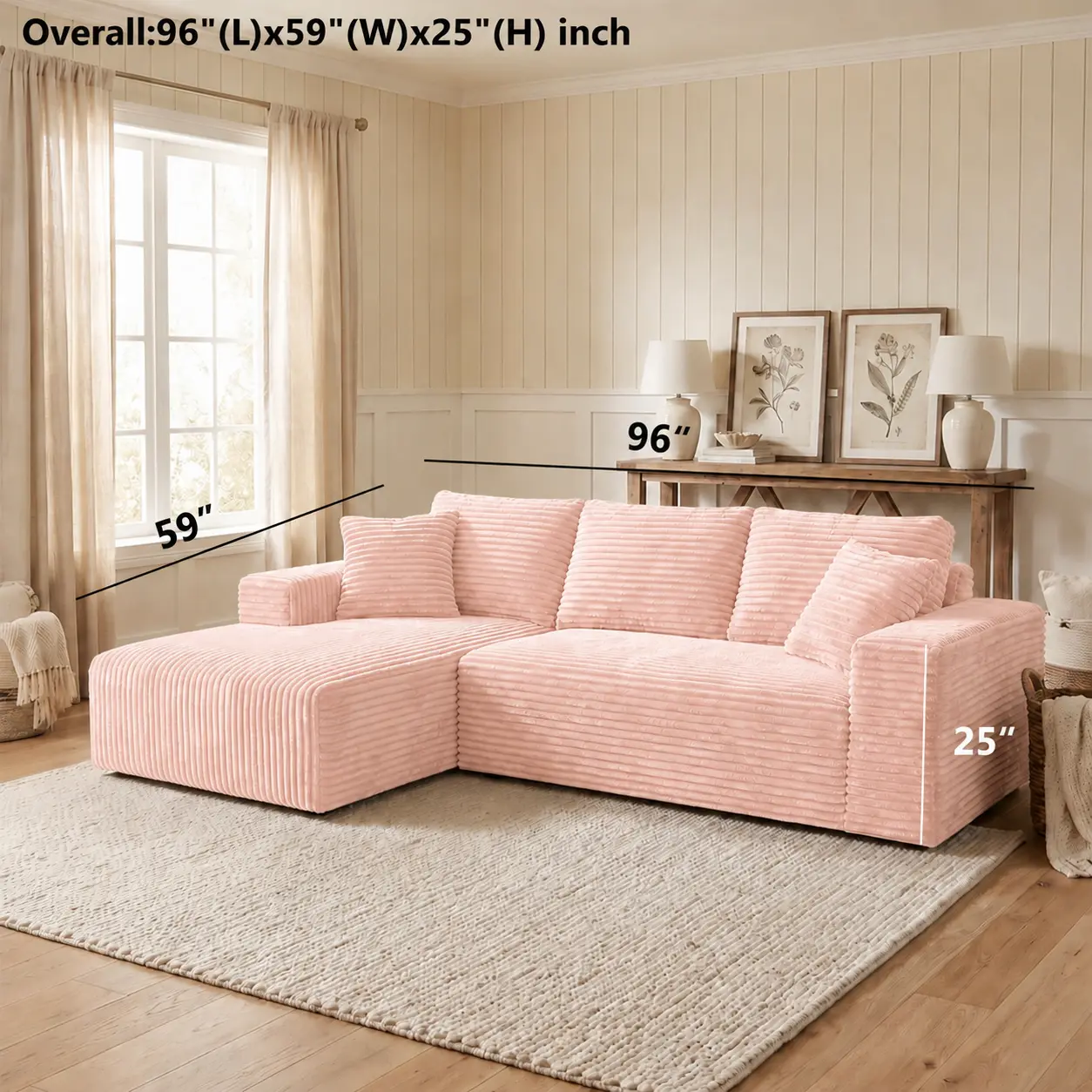 96" Pink-Left