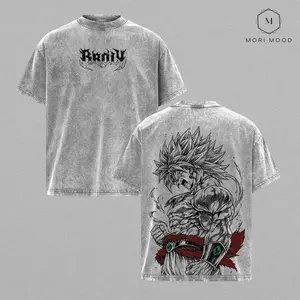 Broly - Legendary Super Saiyan Anime T-Shirt, DBZ Berserker Rage Warrior Graphic Tee, Vintage Washed Oversized Heavyweight Cotton Streetwear Shirt, Manga Power Transformation Aesthetic Unisex Top Gift