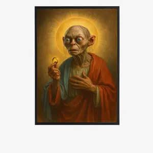 Trendy Gollum Jesus Poster – Funny Precious Wall Art for Home Decor
