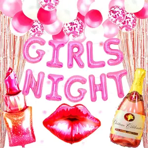 LaVenty 45PCS Girls Night Party Decoration Girls Just Wanna Fun Banner Girl Party Decoration Pajama party Decorations Sleepover party Girl Night Out Decorations