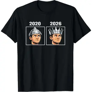 100%cotton 2020 vs 2026 Tin Foil Hat to Crown Meme T-Shirt