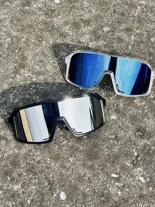【1pay】Men's Outdoor Sports Cycling Sunglasses, Silicone Soft Nose Pads, Future Tech Style, Street Fashion, High-End Look, Square Frame