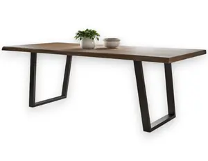 76-Inch Live Edge Solid Mahogany Dining Table – Two-Tone Natural Wood Finish | Corson