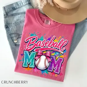 Baseball Mom Colorful Shirt, Last Day of School Baseball Mom Tee, Cute Sports Mom Graphic T-Shirt, Unisex Baseball Mom Gift, Funny Mom Shirt