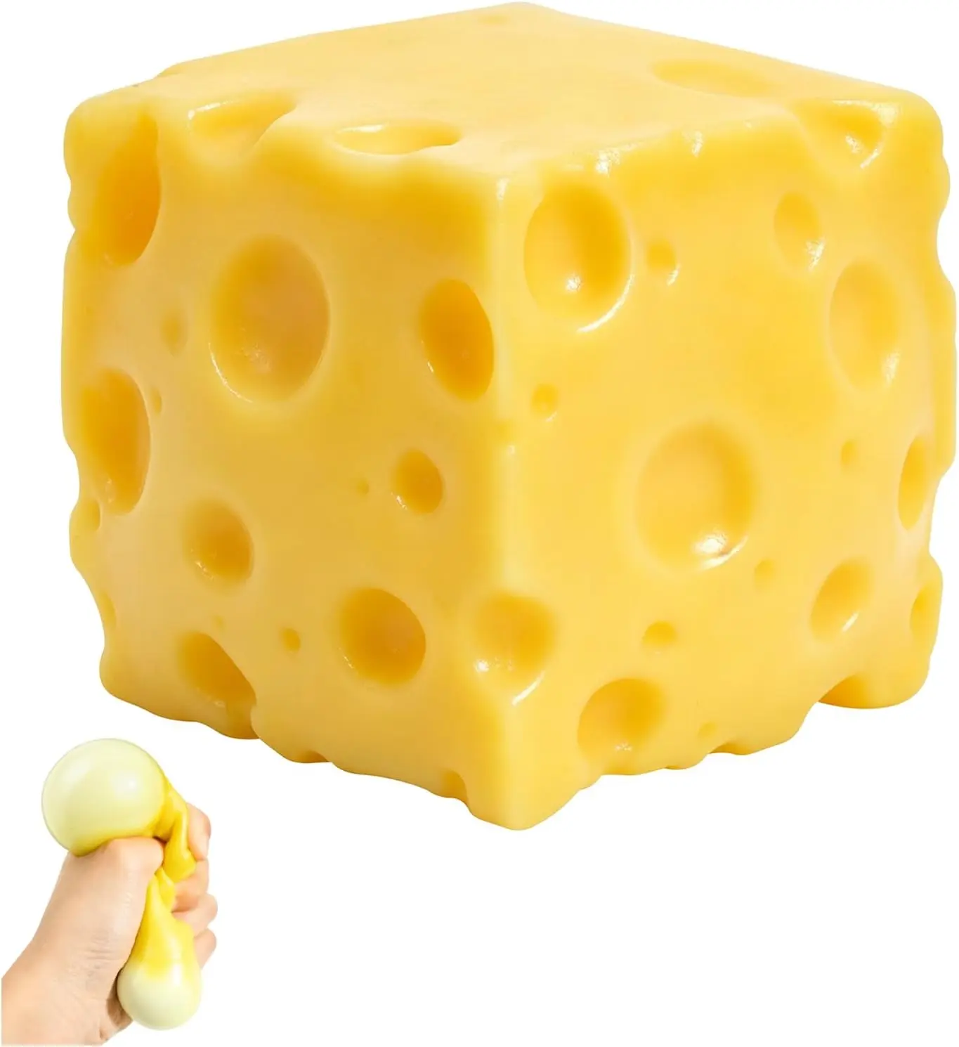 Cheese Squishy 2 Inch Stress Relief Slow Rising Squeeze Toy Safe Odorless | Soft Sensory Fidget Squishies for Relaxation Desk Play Toy for All Ages