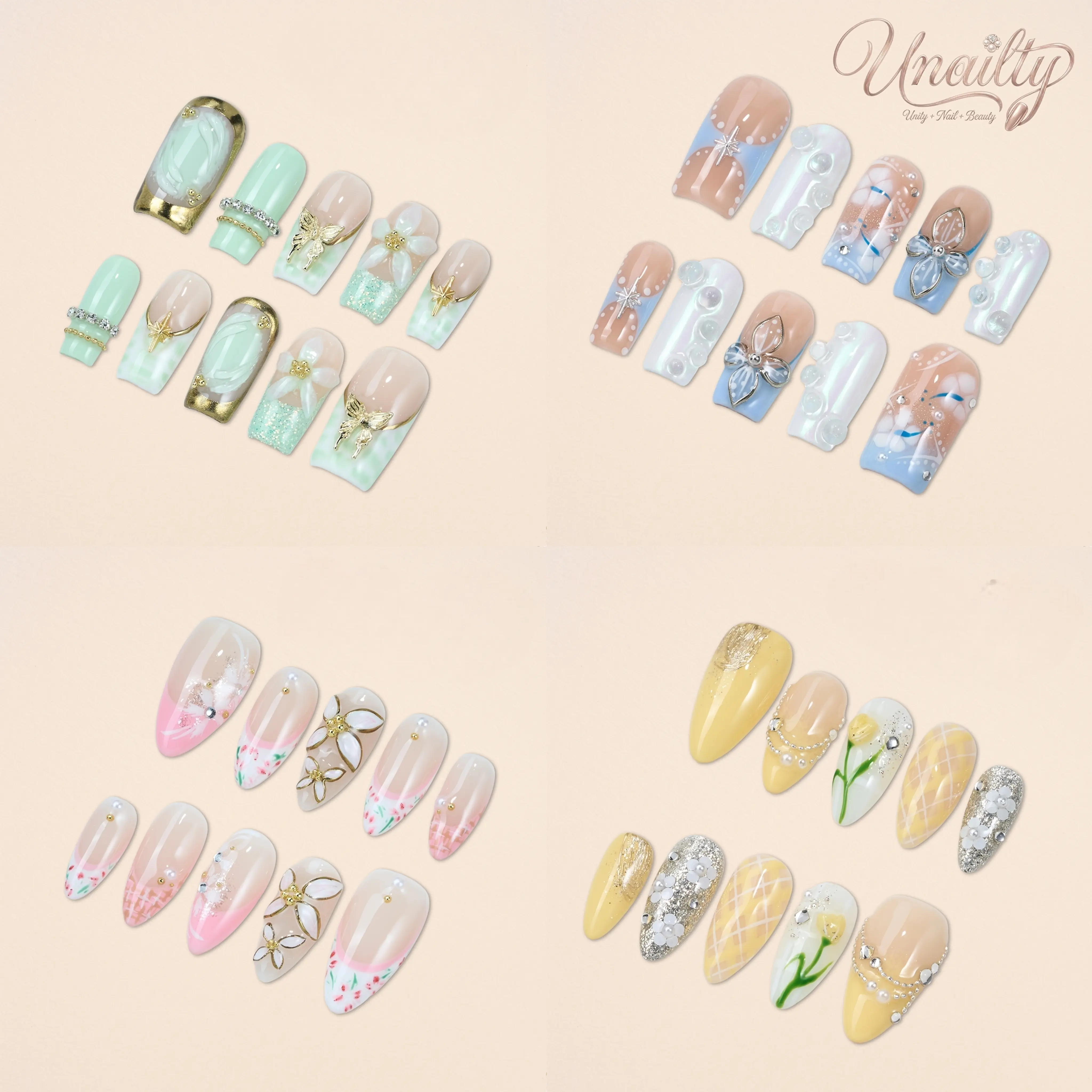 Unailty | 2026 PANTONE Collection | Professional Salon-Quality Handmade Press-On Nails | High-Strength & Durable | Reusable