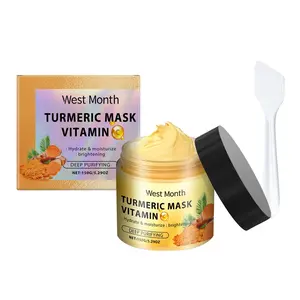 WEST MONTH Turmeric Mask Balm - Vitamin C & Turmeric Root Extract Oil Control Brightening Clay Mask