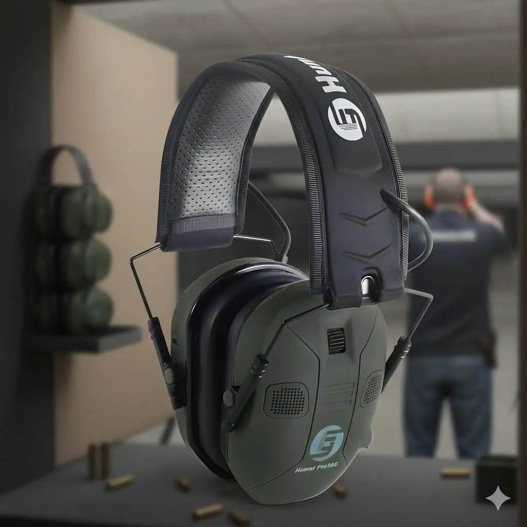 Professional ANC Tactical Headphones with Noise Cancelling, Environmental Sound Monitoring, Durable Sweatproof Design for Shooting, Hunting, Outdoor Use, Hearing Protection on Flights and Factories.