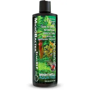 Brightwell Aquatics MicroBacter Start XLF - Concentrated Freshwater Nitrifying Bacteria - Quick Start Fish Tank Starter, Lift Microbe Levels & Water Filtering - Aquarium Water Treatments, 4.22 fl oz