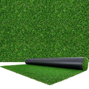VEVOR Artificial Grass Turf Roll, 15x7 ft Fake Lawn Carpet Mat with 1.38 in Pile Height, Easy-Clean Drainage Holes, Realistic Synthetic Decorative Rug for Patio, Garden, Indoor-Outdoor Use