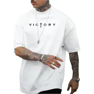 Victory t-shirt ,Men's  T Shirt Letter Graphic Short Sleeve Casual Drop Shoulder Oversize