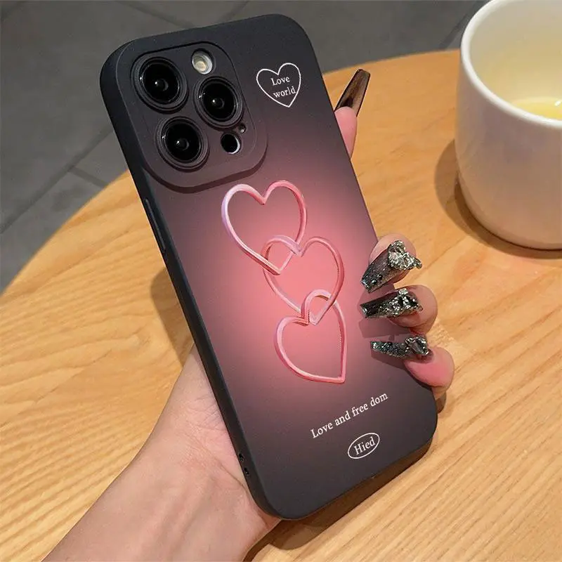 Heart pattern phone case, anti-fall phone protector cover, shockproof phone protective case compatible with iPhone 16 15 14 Pro/Pro Max/Plus,13 12 11 pro/Pro Max,XS Max Xs X