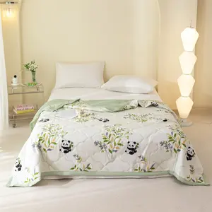 Floral Printed Comforter, 1 Count Soft Comfortable Breathable Quilt, Air Conditioning Summer Cooling Blanket for Home Bedroom Hotel Dormitory, Soft Lightweight Quilts