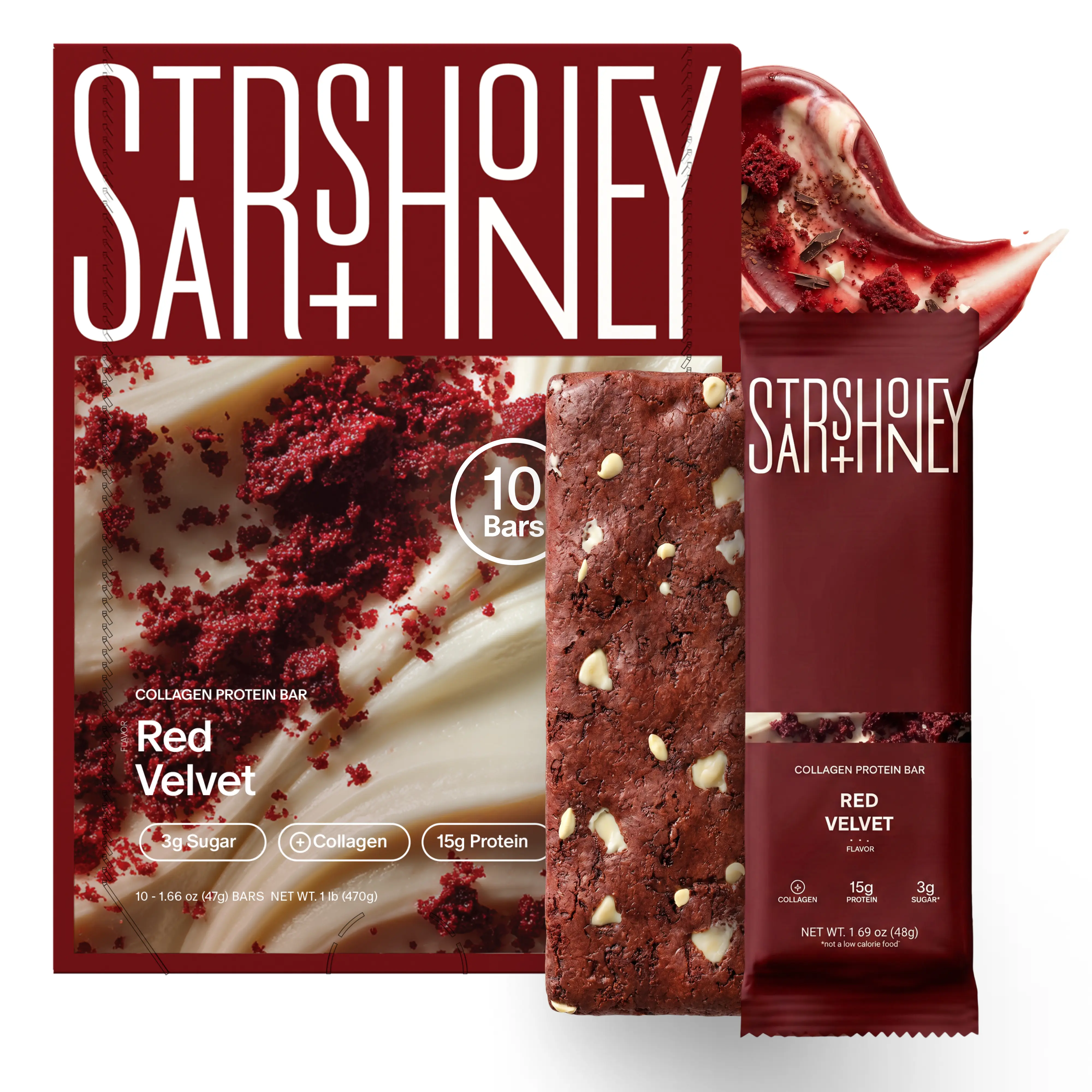 Stars + Honey | The Protein Bar – Red Velvet - All natural ingredients. Gluten Free, Dairy Free, Soy Free and no sugar alcohol sweeteners.