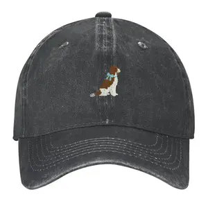 Unisex Vintage Washed Charcoal Dad Hat Cute Dog with Bow Tie Cap,Retro Faded Grey Baseball Cap Dapper Spaniel Dog Graphic Hat,Washed Cotton Unisex Cap Preppy Puppy Blue Bow Tie Printed Dad Hat,The "Dapper Dog" Vintage Faded Cap,Ultimate Dog Lover Gift