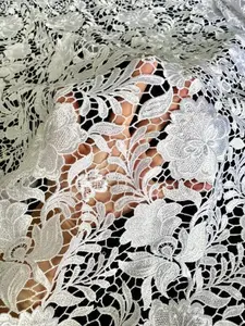 White Floral Embroidered Guipure