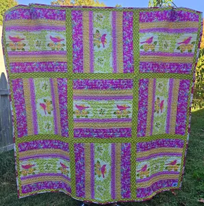 Handmade Quilt, Jennifer Paganelli, Heather Bailey, Throw Quilt, Lap Quilt, Patchwork Quilt, Dorm Room Quilt, Handmade Gift for Girls