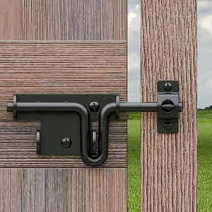 Heavy Duty Gate Latch with Padlock Hole Metal Thickened Slide Bolt Latch Mainly  for Left or Right Hand Wooden Fence Gate Latch Shed Door Latch-1 Pack