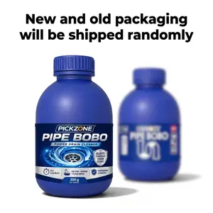 PICKZONE PIPE BOBO Strength Drain Cleaner PowerfulPipe Dredging Agent for Kitchen Sinks Shower bathroomDrains Tubs Drain Clog Dissolver 200+ Blockages Kills 99%Bacteria Safe for All Pipes Quick Dredging FormulaHousehold Anti Clogging Deodorizing