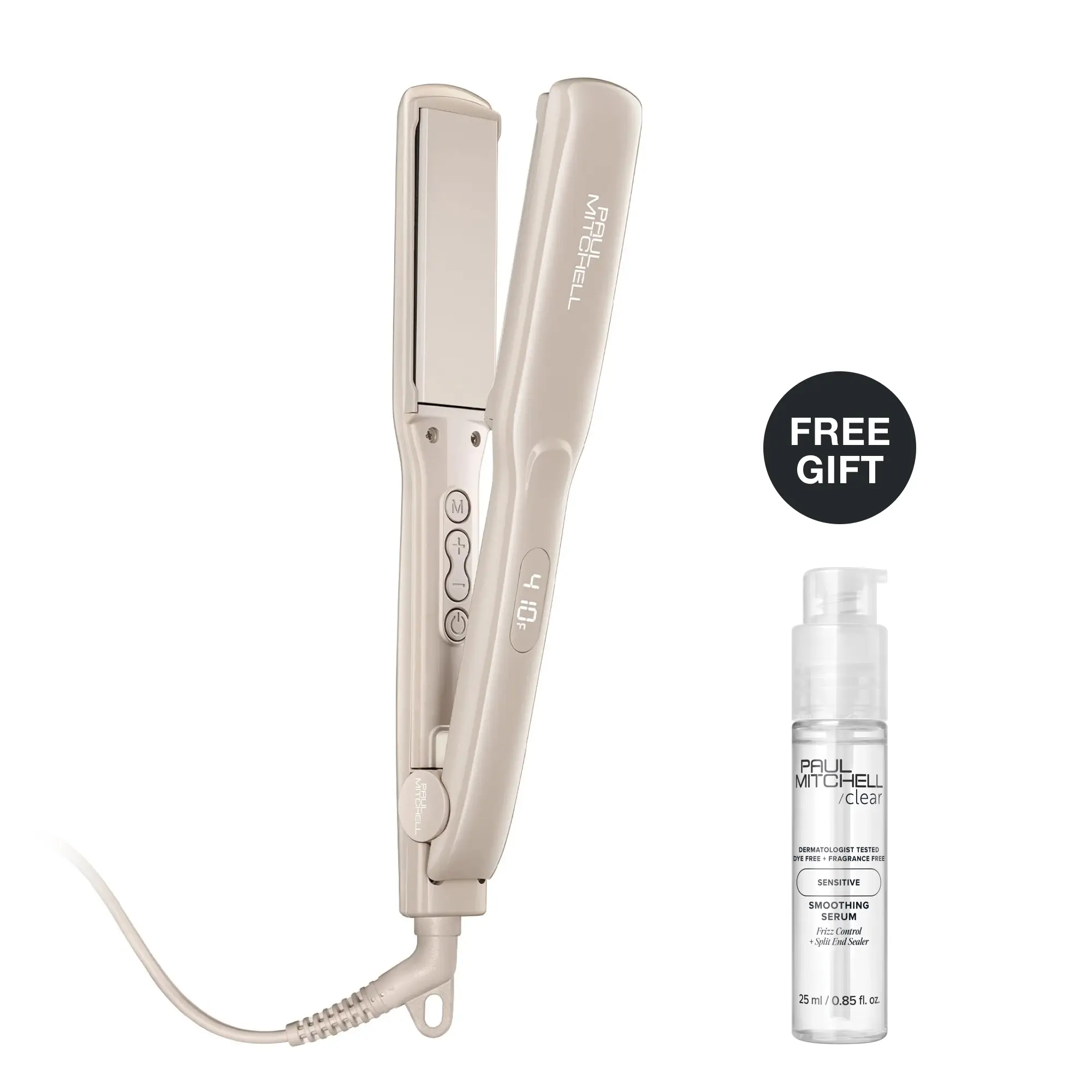 Paul Mitchell Smooth+ 1.25" Ceramic Flat Iron for Smoothing + Straightening Hair with FREE Super Skinny Serum Mini*