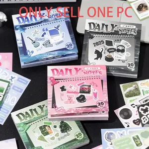 Square Art Sticker Book, 20 Sheets/book Vintage Style Design Stickers, Alphabet Stickers, Creative DIY Decorative Sticker Scrapbook Materials for Notebooks, Water Bottles, Photo Albums, Gift-Wrapping Labels and Handmade Crafts, Sticker Collage Pack