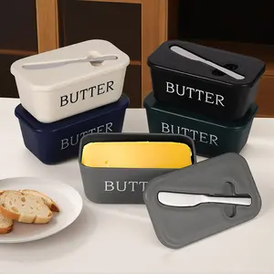 Butter Dish Containers Set with Lids for Refrigerator Storage Easy-to-clean Surface Keeps Butter Fresh and Accessible Ideal for Kitchen