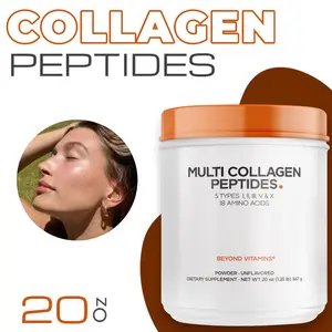 Multi Collagen Peptides Powder with Types I, II, III, V & X, Hydrolyzed Collagen and Bone Broth Blend, Unflavored Protein Supplement, 63 Servings