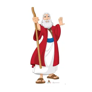 212 MAIN Large Size Moses Figure Religious Life Size Cardboard Cutout - 64x28 in., Advanced Graphics Illustrated Standup, Kids-Focused Home Decor for Photo Ops, Parties, Life Size Cutouts