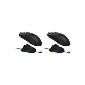 Wireless Gaming Mouse, Rechargeable RGB Lighting Mouse with Charging Base, Optical Sensor Mouse for Gaming & Office