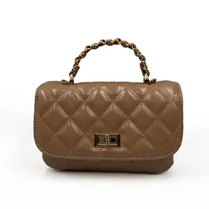 Urban Expression Leo Quilted Top Handle Bag Beige 185-1 | Chic Everyday Statement