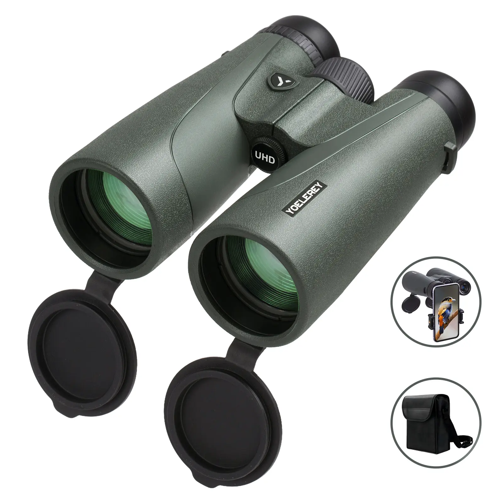 15x52 UHD High-Powered Dual-Tube Binoculars Camera with Rubber Armor - Low-Light Vision Outdoor Gadgets for Day & Night Bird Watching, Hunting