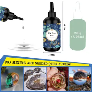 UV Resin Kit, Hard UV Resin, Fast Curing Resin for Jewelry Making, DIY Craft Decoration, Coating